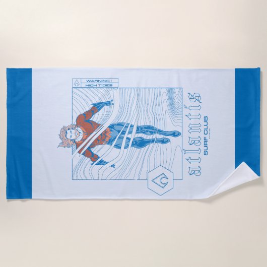 アクアマンアトランティスサーフクラブ ビーチタオル (正面)