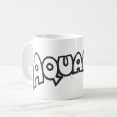 アクアマングランジブラックロゴ2 コーヒーマグカップ (正面左)