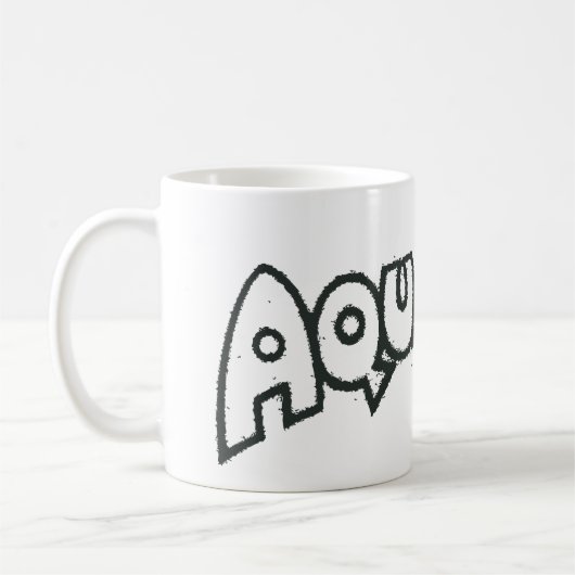 アクアマングランジブラックロゴ2 コーヒーマグカップ (左)