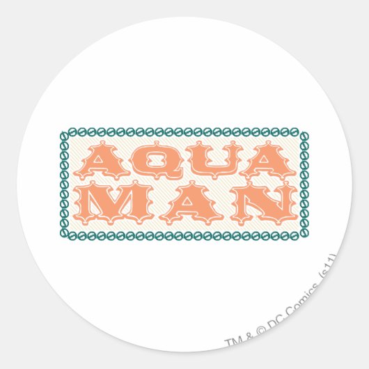 アクアマンショータイム!文字 ラウンドシール (正面)