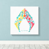 アクアマン |アクアマン&メラをテーマにしたシーシェルロゴ キャンバスプリント (インサイチュ (ウッドフロア))