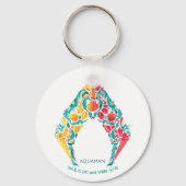アクアマン |アクアマン&メラをテーマにしたシーシェルロゴ キーホルダー (正面)