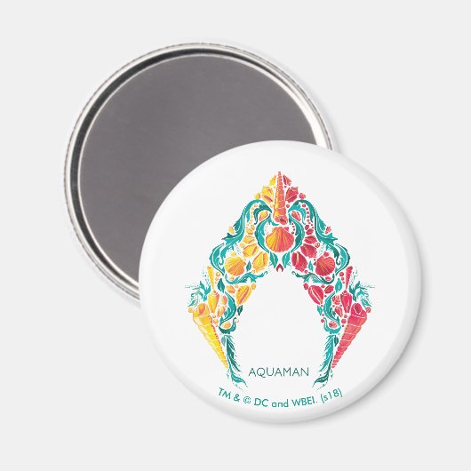 アクアマン |アクアマン&メラをテーマにしたシーシェルロゴ マグネット (正面/裏面)