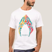 アクアマン |アクアマン&メラをテーマにしたシーシェルロゴ Tシャツ (正面)