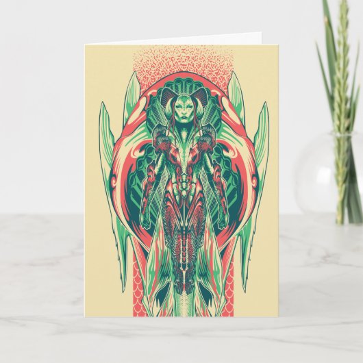 アクアマン |クイーン・フィッシャーマン・アールヌーボー・パネル カード (正面)