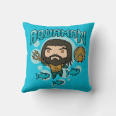 アクアマン |チビ（小さくかわいく書いた感じ）アクアマン海底図 クッション (裏面)