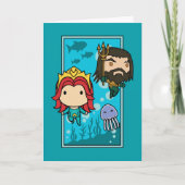 アクアマン |チビ（小さくかわいく書いた感じ）メラ&アクアマンアンダーシーグラフィック カード (正面)