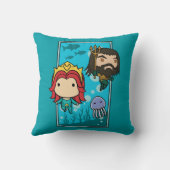 アクアマン |チビ(小さくかわいく書いた感じ)メラ&アクアマンアンダーシーグラフィック クッション (裏面)