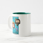 アクアマン |チビ(小さくかわいく書いた感じ)メラ&アクアマンアンダーシーグラフィック ツートーンマグカップ (正面左)