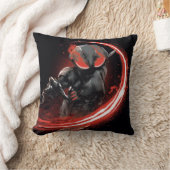 アクアマン |ブラックマンタレッドスワイプグラフィック クッション (ブランケット)