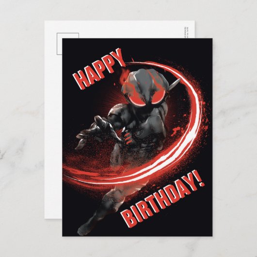 アクアマン |ブラックマンタレッドスワイプグラフィック ポストカード (正面/裏面)