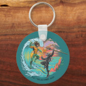 アクアマン&ブラックマンタ津波 キーホルダー (正面)