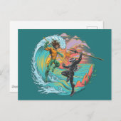 アクアマン&ブラックマンタ津波 ポストカード (正面/裏面)