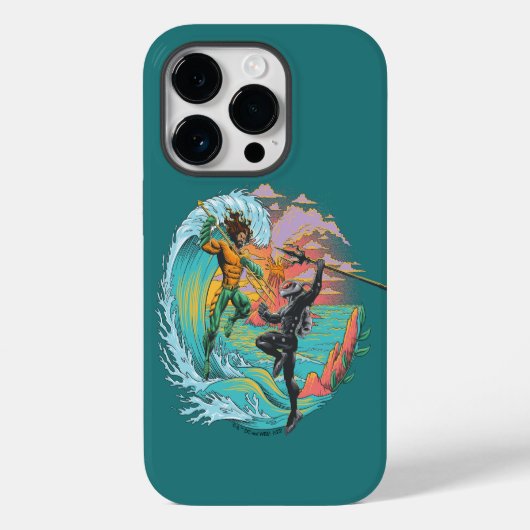 アクアマン&ブラックマンタ津波 Case-Mate iPhoneケース (裏面)
