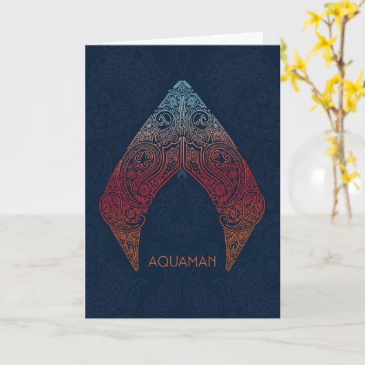 アクアマン |ペイズリーアクアマンロゴ カード (黄色い花)