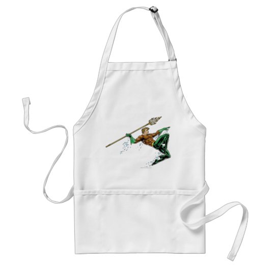 アクアマン、槍を突き出す スタンダードエプロン (正面)