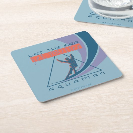 アクアマン |海があなたを自由にする スクエアペーパーコースター (アングル)