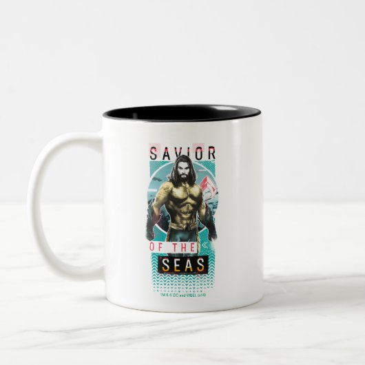 アクアマン | "海の救い主"モダニズムのグラフィック ツートーンマグカップ (左)