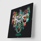 アクアマン | "王国の統一"アトランティスの民グラフィック スクエア壁時計 (傾斜)