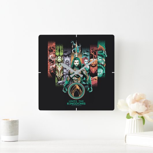 アクアマン | "王国の統一"アトランティスの民グラフィック スクエア壁時計 (ホーム)