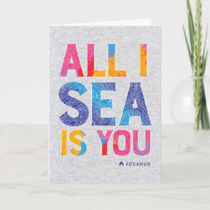 アクアマン "All I Sea Is You" カラフルペイズリー カード