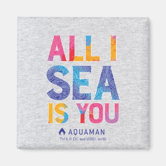 アクアマン | "All I Sea Is You" カラフルペイズリー マグネット (正面)