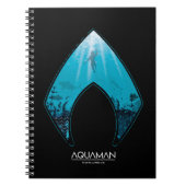 アクアマン | Aquamanロゴを通して海グラフィックを表示 ノートブック (正面)