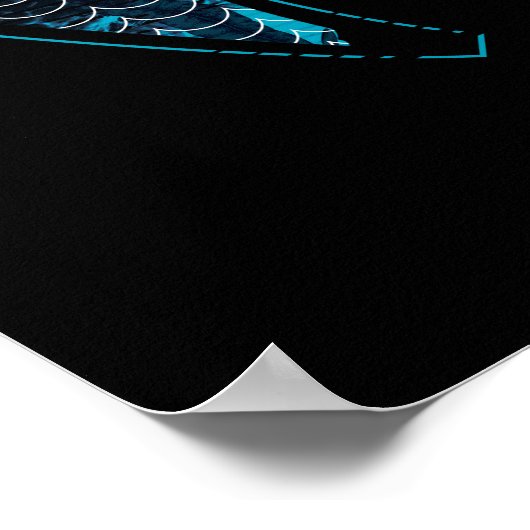 アクアマン | Aquamanロゴを通して海グラフィックを表示 ポスター (角)