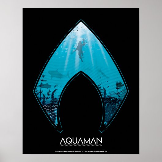 アクアマン | Aquamanロゴを通して海グラフィックを表示 ポスター (正面)