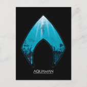 アクアマン | Aquamanロゴを通して海グラフィックを表示 ポストカード (正面)