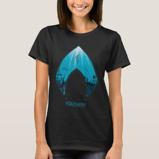 アクアマン | Aquamanロゴを通して海グラフィックを表示 Tシャツ