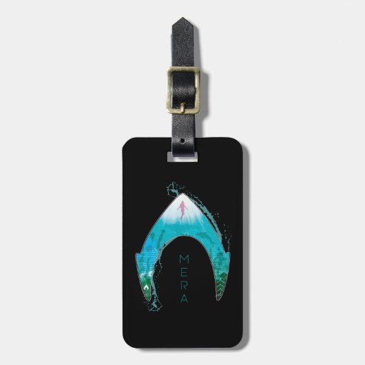 アクアマン| Meraシンボルを通る海グラフィック ラゲッジタグ (正面縦)