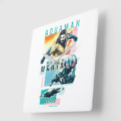 アクアマン | Modernist Aquaman & Black Manta Graphic スクエア壁時計 (傾斜)
