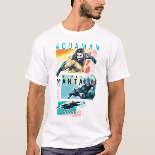 アクアマン | Modernist Aquaman & Black Manta Graphic Tシャツ (正面)