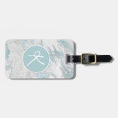 アクアマーブルモノグラムの ラゲッジタグ (正面横)