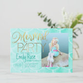 アクアマーメイドパーティー | アンダーザシー誕生日写真 招待状 (スタンド正面)