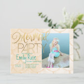 アクアマーメイドパーティー |海の下の誕生日写真 招待状 (スタンド正面)