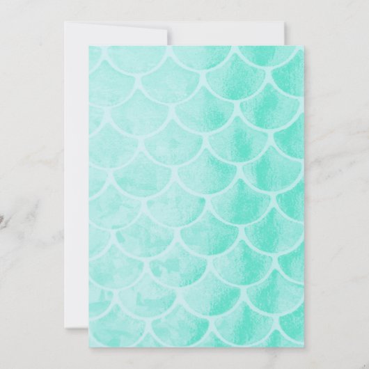 アクアマーメイドパーティー |海の下の誕生日写真 招待状 (裏面)