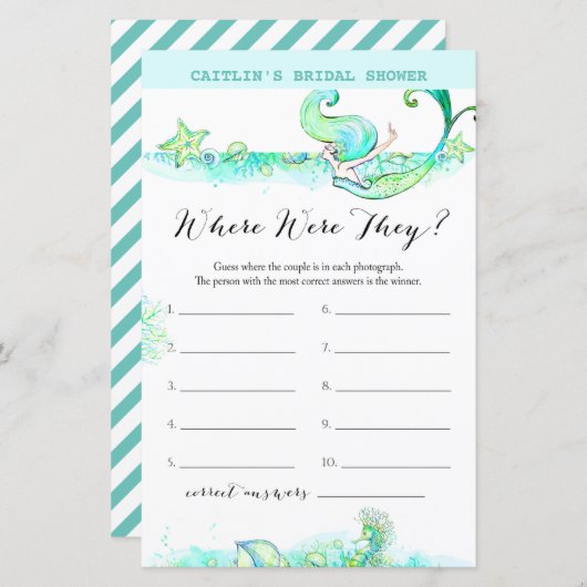 アクアマーメイドブライダルシャワーゲーム (正面/裏面)