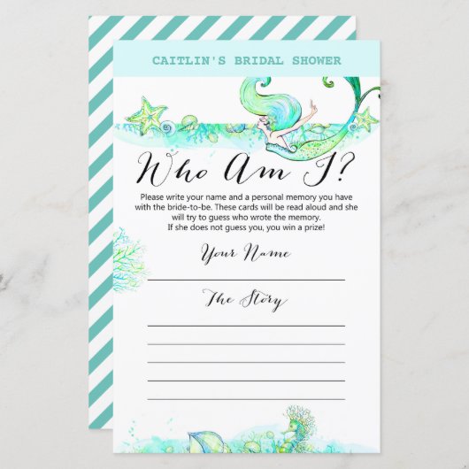 アクアマーメイドブライダルシャワーゲーム (正面/裏面)