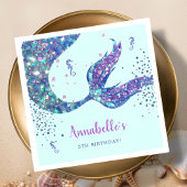 アクアマーメイド誕生日紙ナプキン スタンダードカクテルナプキン