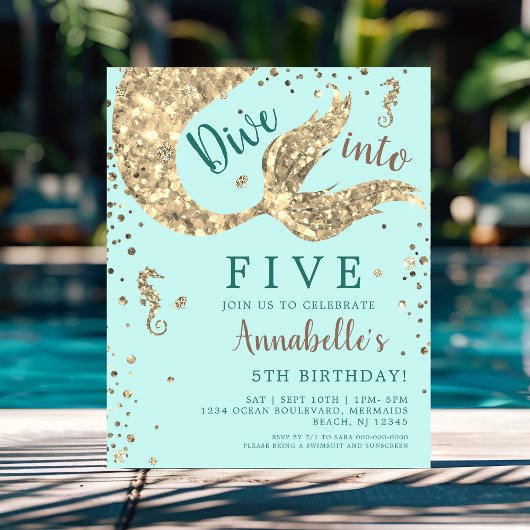 アクアマーメイド5th誕生日バジェット招待状
