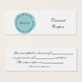 アクアミニマルサロンとスパ割引カード (正面&裏面)