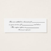 アクアミニマルサロンとスパ割引カード (裏面)