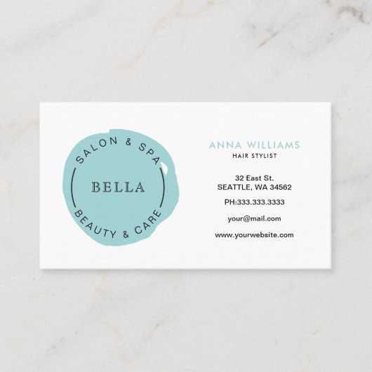 アクアミニマルサロン及びスパロイヤリティカード 名刺 (正面)