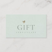 アクアミニマルスクリプト銀ハートギフト証明書 名刺 (正面)