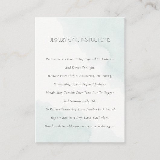 アクアミニマルブエレガントルーウォータカラージュエリー気に 名刺 (正面)