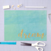 アクアミントウォーターカラー金ゴールドドリーム 薄葉紙 (クラフト)