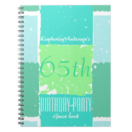 アクアミントグリーンカラーズ65thバースデーゲストブック ノートブック