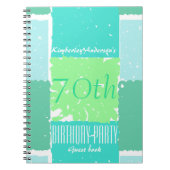 アクアミントグリーンカラーズ70thバースデーゲストブック ノートブック (正面)